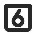 Number 6 Square SVG Icon